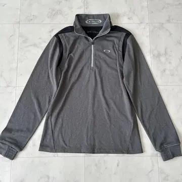 OAKLEY 하프 지퍼 긴팔 디자인 상의 M 그레이 스포츠 웨어