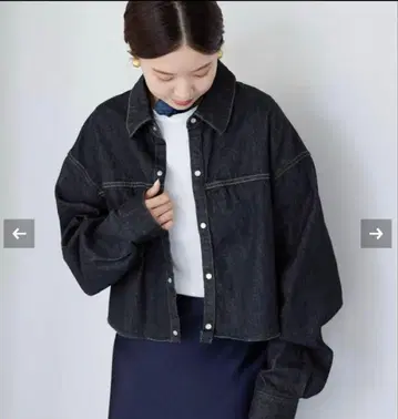 [ KURO/ ] IENA 별주 크롭 데님 셔츠