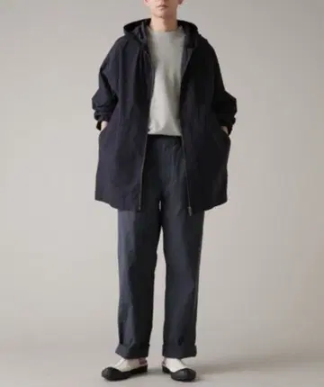 MHL 라이트웨이트 코튼 나일론 후디드 블루종 블랙 S