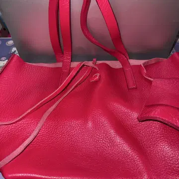 핑크 가죽 토트백