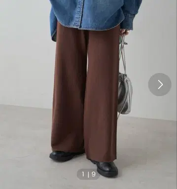 브라운 와이드 팬츠