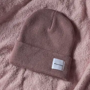 시착만 한 컨버스 니트 모자 더스티 핑크
