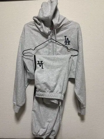 시마무라 다저스 LA 로고 크롭 셋업 그레이