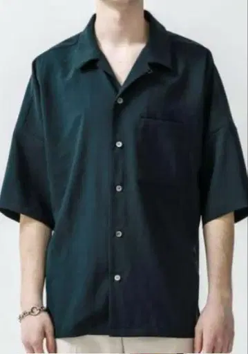 어태치먼트 드롭 숄더 오픈 카라 셔츠