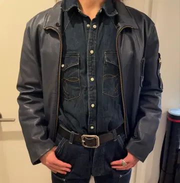 프랑스 공군 가죽 파이롯트 자켓 M 사이즈