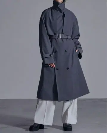Loose/루스 드레이프 오버 하이넥 트렌치코트