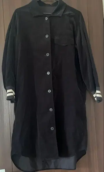 YAMADAYA Soeur7 카라 부착 코듀로이 원피스 블랙 포켓