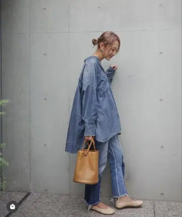H.V.F.N BIT BLUE 콜라보 데님 셔츠 FLOW DENIM