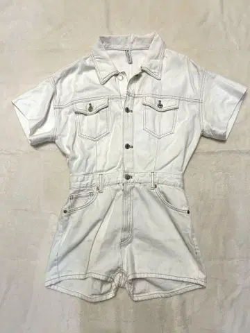 ZARA 화이트 데님 올인원