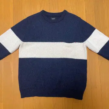 BEAMS 보더 크루넥 스웨터 L