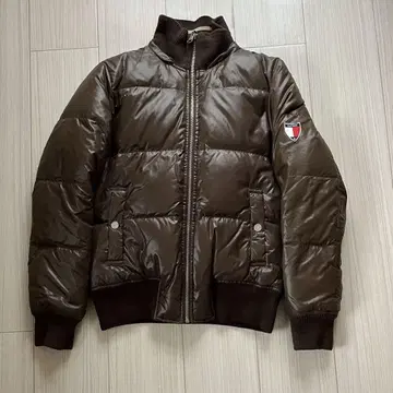 TOMMY HILFIGER 다운 자켓 다크 브라운 베이지