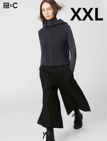 와플 니트 후드 후디드 베스트 XXL
