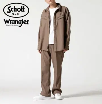 새상품급 Schott x Wrangler 런처 와이드 드레스 팬츠 S
