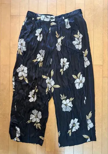 ZARA 자라 남성용 플라워 스트라이프 와이드 팬츠 XL
