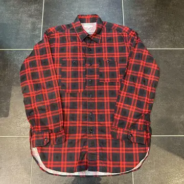 ENGINEERED GARMENTS 빨간색 네이비 체크 셔츠 S