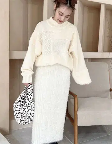 jumelle mix pattern knit 아이보리