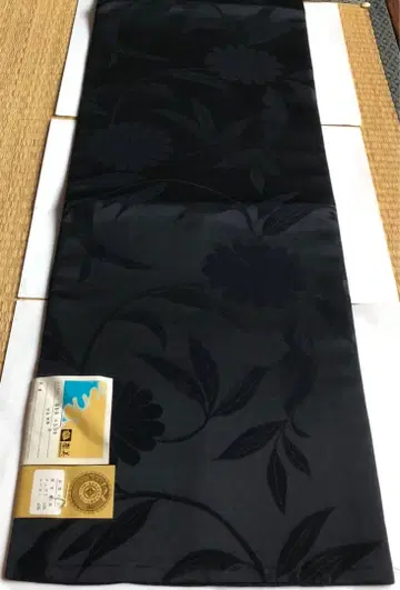 기모노 옷감 나고야 오비 블랙 꽃무늬 상미 핸드메이드 리메이크 코스프레