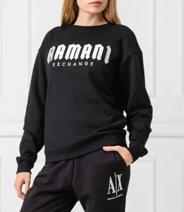 Armani Exchange 블랙 맨투맨