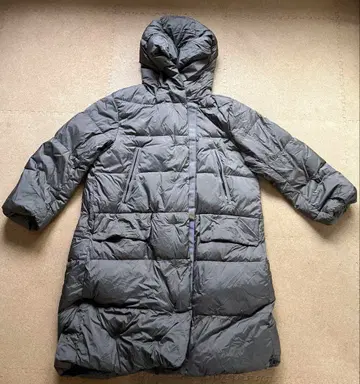 유니클로 다운 롱 코트 +J 여성용 XL 브라운