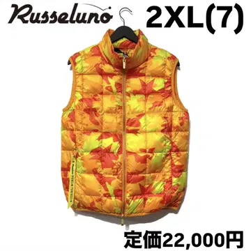 새상품 TAION x 러셀 이너 다운 베스트 오렌지 카모 2XL