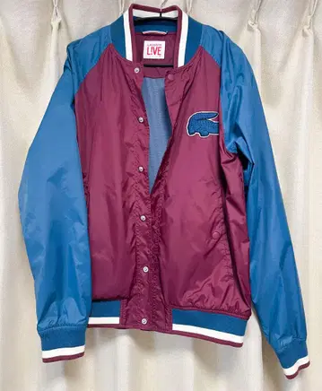 LACOSTE 바시티 자켓 버건디 블루