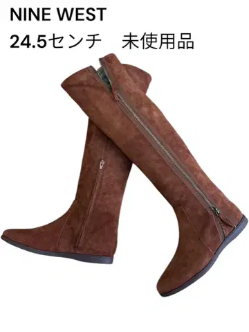 NINE WEST 브라운 니하이 부츠 24.5cm