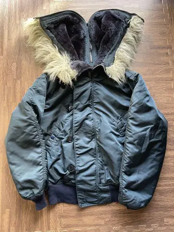ALPHA 90s USA제 빈티지 짧은 기장 N-2B 네이비 M 블랙 택