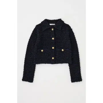 MOUSSY 마우지 TWEEDY KNIT CARDIGAN 블랙