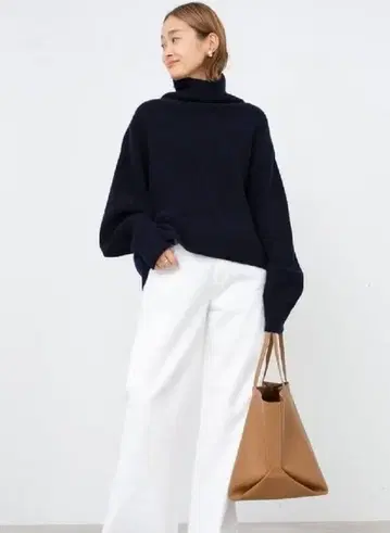 Deuxieme Classe BLANC 아제 터틀넥 풀오버
