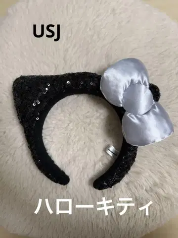 헬로키티 리본 머리띠 키라키라 블랙