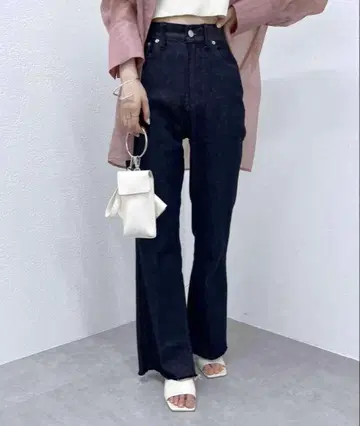 mystic 센터 스티치 플레어 데님