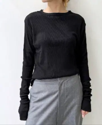 L'Appartement Rib L/S T셔츠 블랙