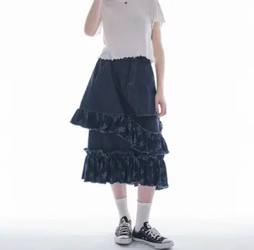 idem 이뎀 데미지 프릴 데님 스커트