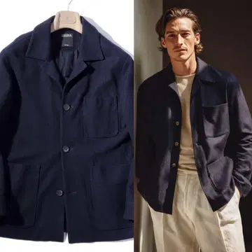 ZEGNA 제냐 오버 셔츠 자켓 네이비  46 M~L 정도