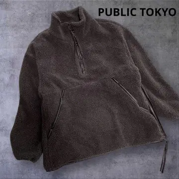 새상품급! PUBLIC TOKYO 파이핑 플리스 보아 풀오버