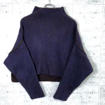 JOINT WORKS 구제 의류 리브 절개 크롭 니트 상의