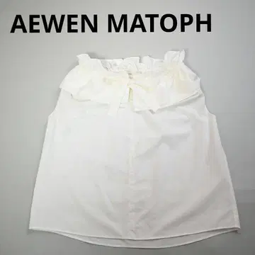 293 AEWEN MATOPH 개더 리본 슬리브리스 블라우스