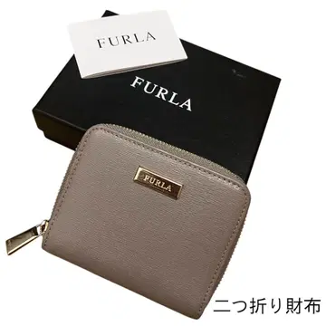 FURLA 훌라 천연 가죽 접이식 지갑 그레이