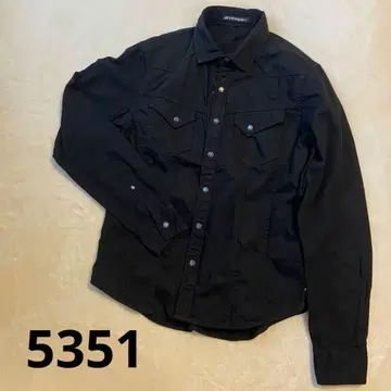 5351 POUR LES HOMMES 블랙 셔츠 버튼