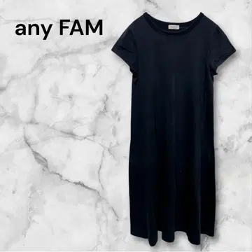 에니팜 블랙 반팔 티셔츠 원피스 롱 기장 캡 슬리브 F