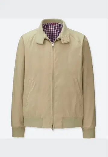 유니클로 스윙탑 블루종 3XL 베이지 체크 무늬 자켓