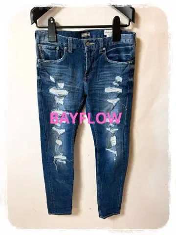 P1 BAYFLOW 크러쉬 데미지 스키니 데님 30