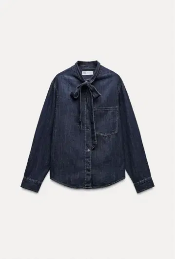 ZARA 리본 데님 셔츠