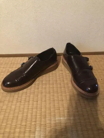 시착만 한 상품 ZARA 자라 다크 브라운 가죽 더블 몽크 신발