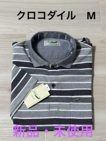 Crocodile 스트라이프 피케 셔츠 반팔 M