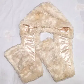 인조 모피 머플러 모자