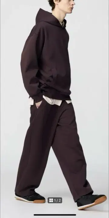 UNIQLO 오버사이즈 풀 후드티 맨투맨 와이드 팬츠 M 셋업