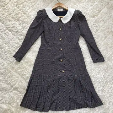 레어! 엠즈 그레이시! 카라 부착 원피스! 골드 버튼! 도트