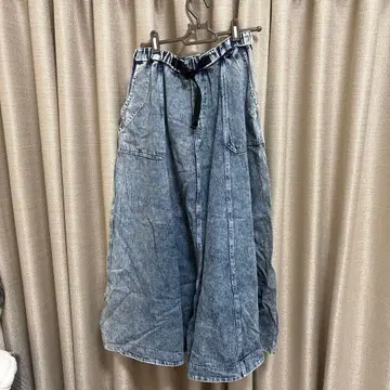 데님 와이드 롱 스커트