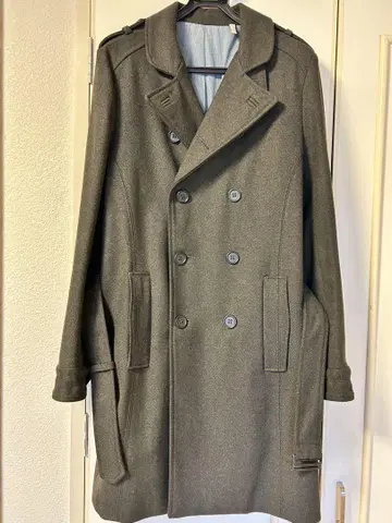 sisley 더블 브레스트 울 트렌치코트